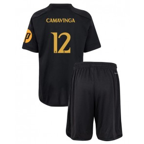 Real Madrid Eduardo Camavinga #12 Tredje trøje Børn 2023-24 Kort ærmer (+ korte bukser)